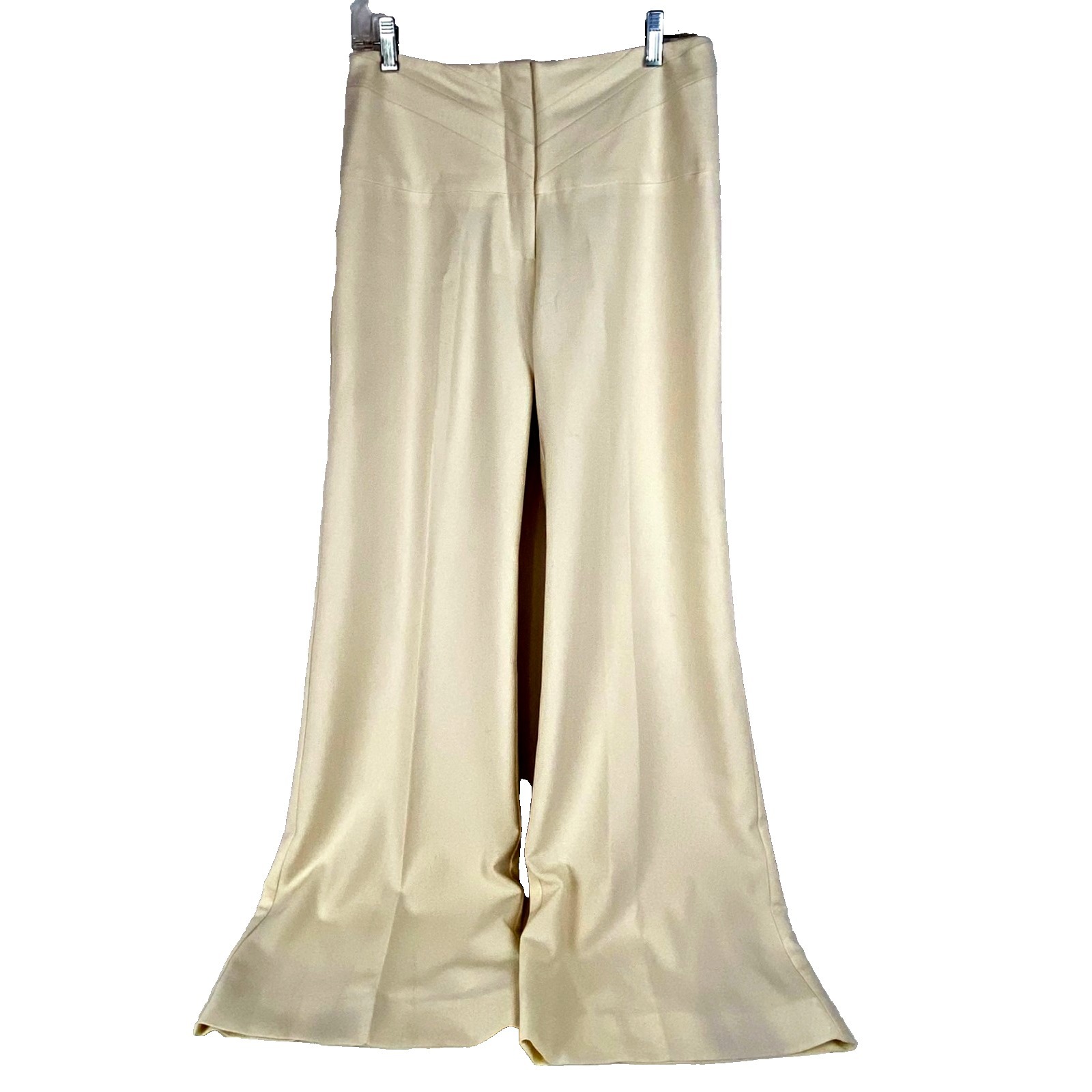 Arden B Luxury Pants Women's 8 Wide Legs Satin Lined Lknu High Waist Ivory Cream